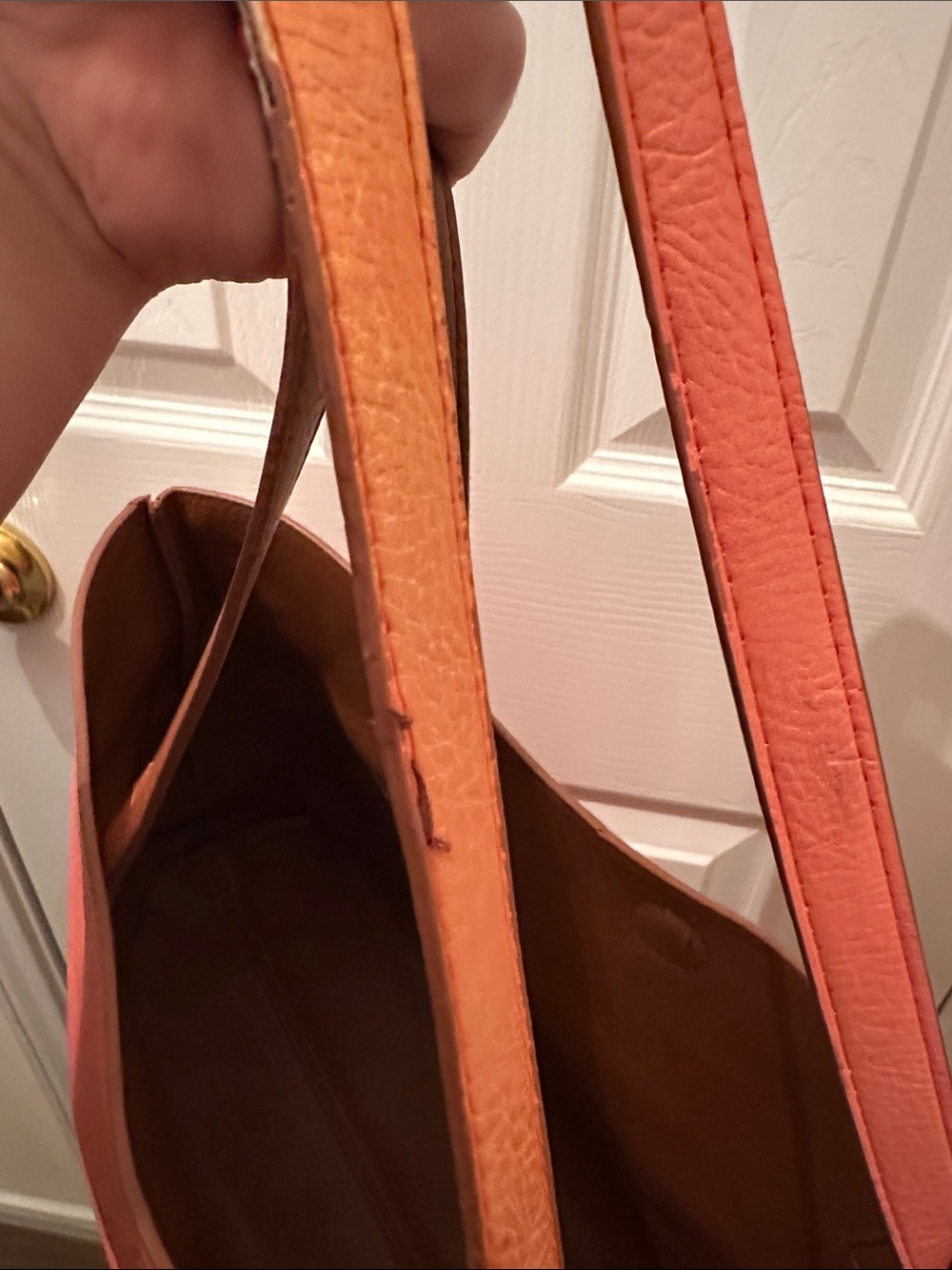 Bass Coral Orange Leather Tote with Matching Wristlet - Picture 10 of 11